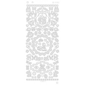 Stickervel: Various ornaments Platinum - Zilver